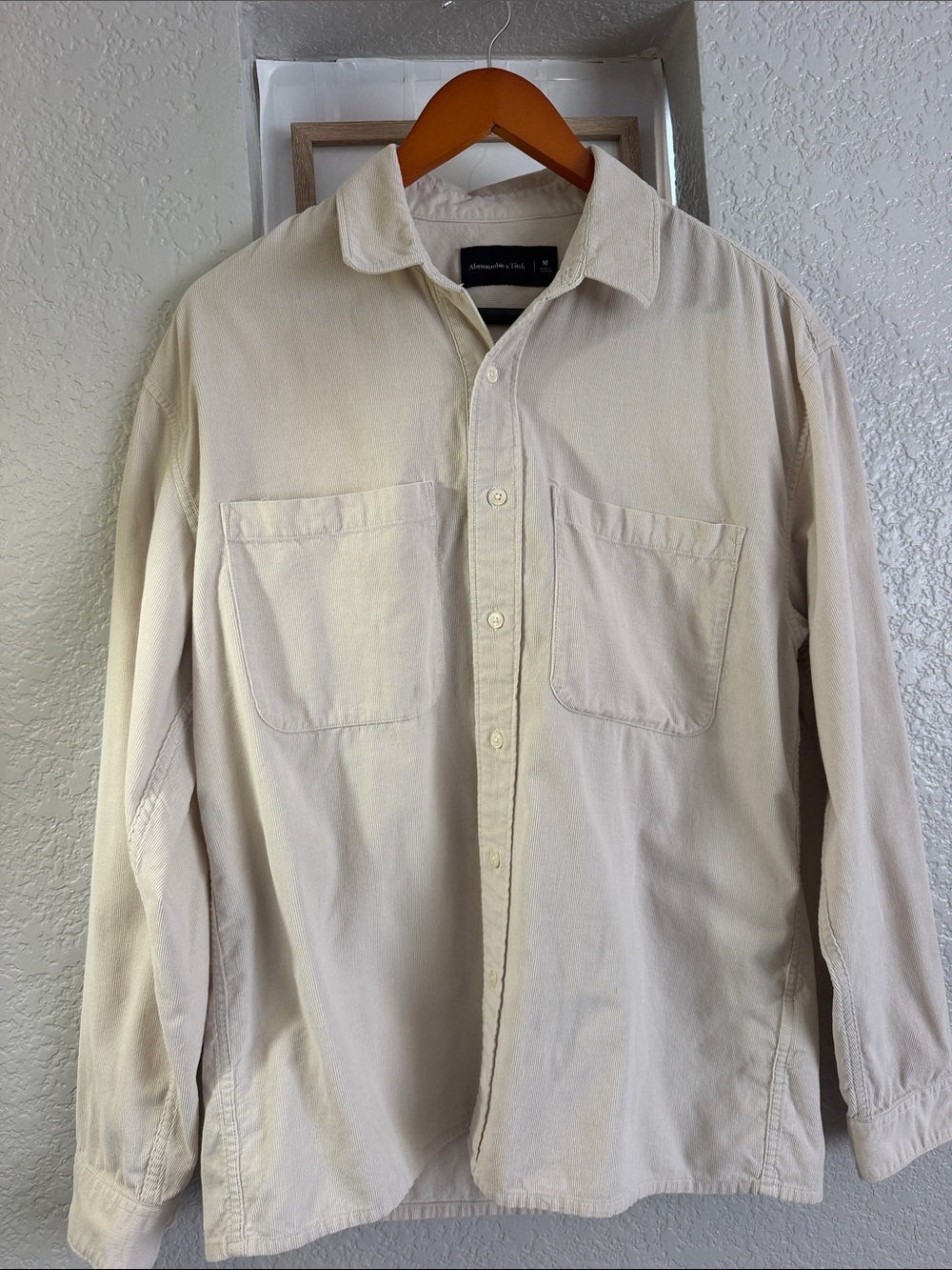 Abercrombie & Fitch Cream Button-Front Workshirt